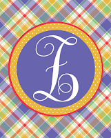 Free Printable Summer Plaid Monograms | A-Z Available for Instant Download | 8x10 design