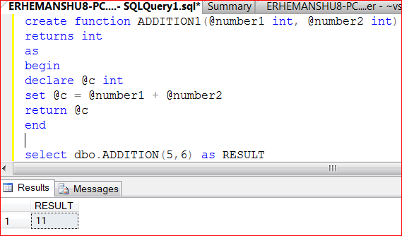 Summer Training: Create Functions in SQL