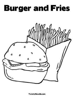 Coloring Pages for Kids: Burger Coloring Pages