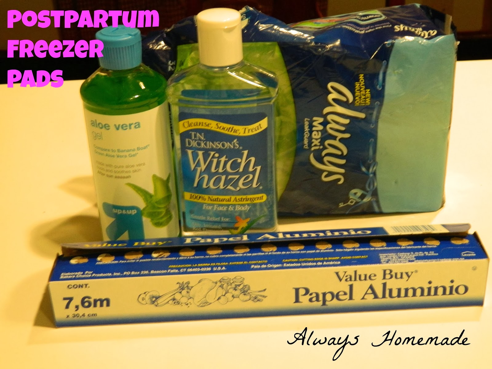 Always Homemade Postpartum Freezer Pads Preparing for Baby