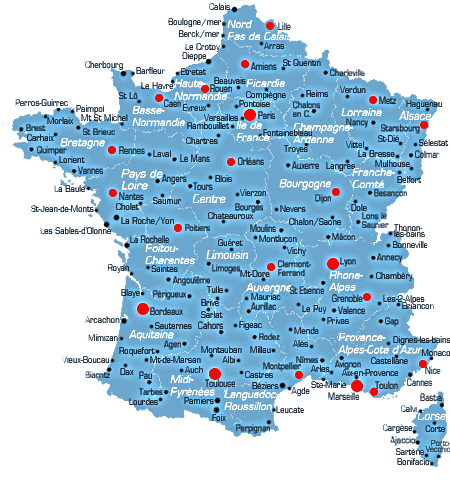 Carte de France villes et villages