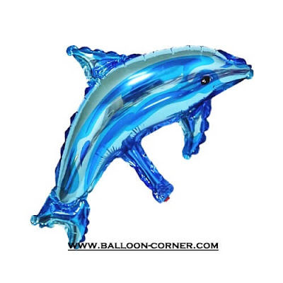 Balon Foil Dolphin Mini Biru