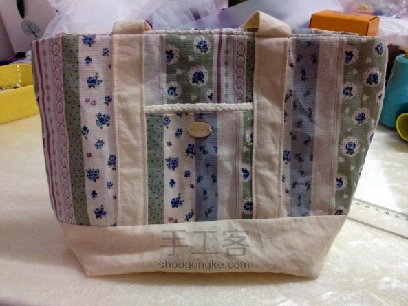 Simple Bag Fabric "Zakka". Простая сумка из ткани