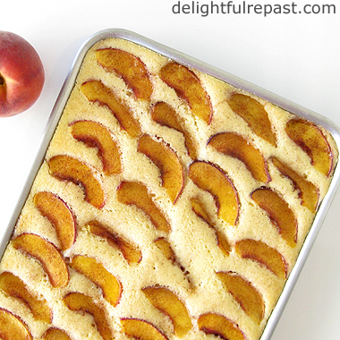 Fresh Peach Sheet Cake - with Variations / www.delightfulrepast.com
