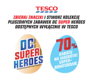 Pluszowe zabawki DC Super Heros 70% taniej w Tesco Promocje i wyprzedaże