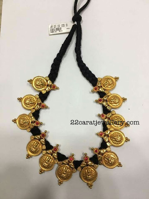Black Thread Lakshmi Kasu Necklace - Jewellery Designs