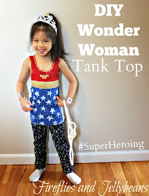 Fireflies and Jellybeans: DIY Wonder Women Tank Top (#SuperHeroing)