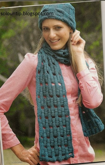 Bufanda con dos agujas muy - con