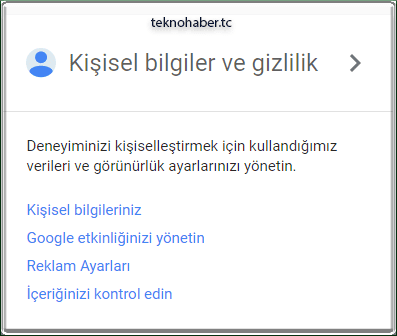 Kişisel bilgileriniz