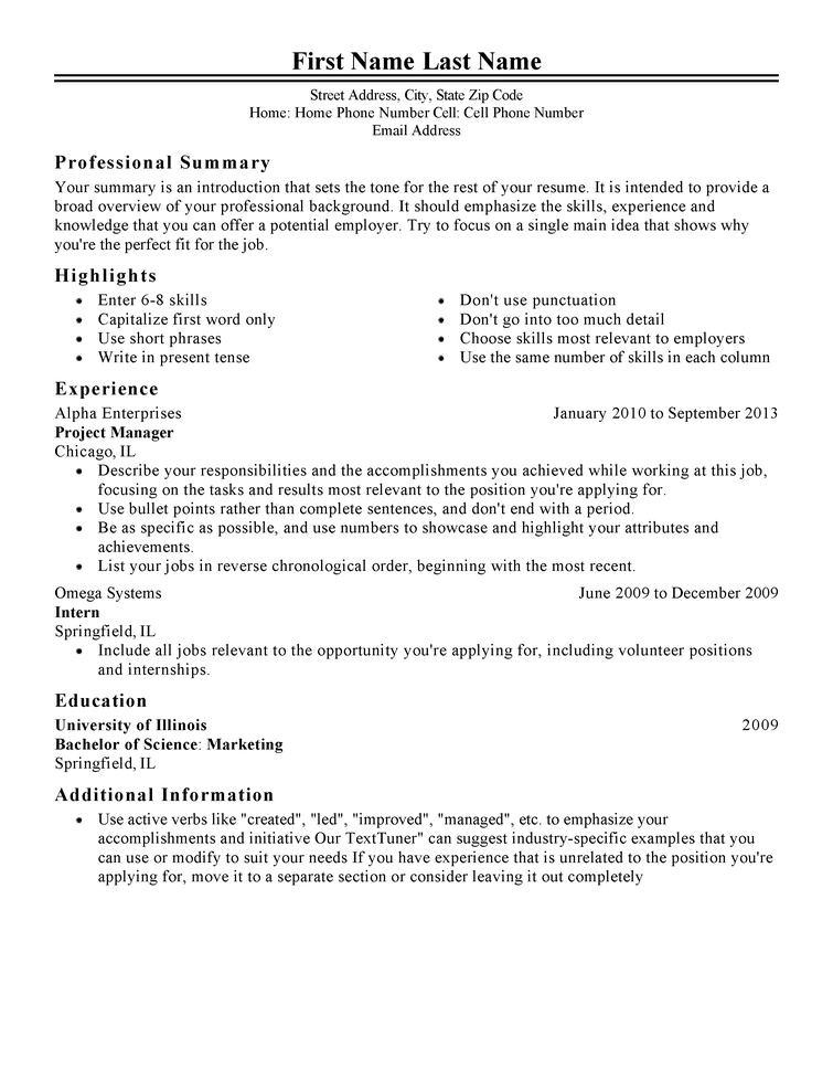 find resume free