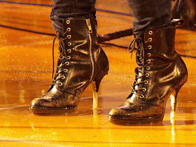 high heels, boots, laces, zippers, rock  band
