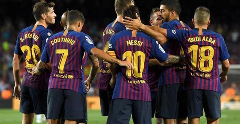 مقابلة فريق برشلونة امام هويسكا اليوم ضمن الدوري الاسباني