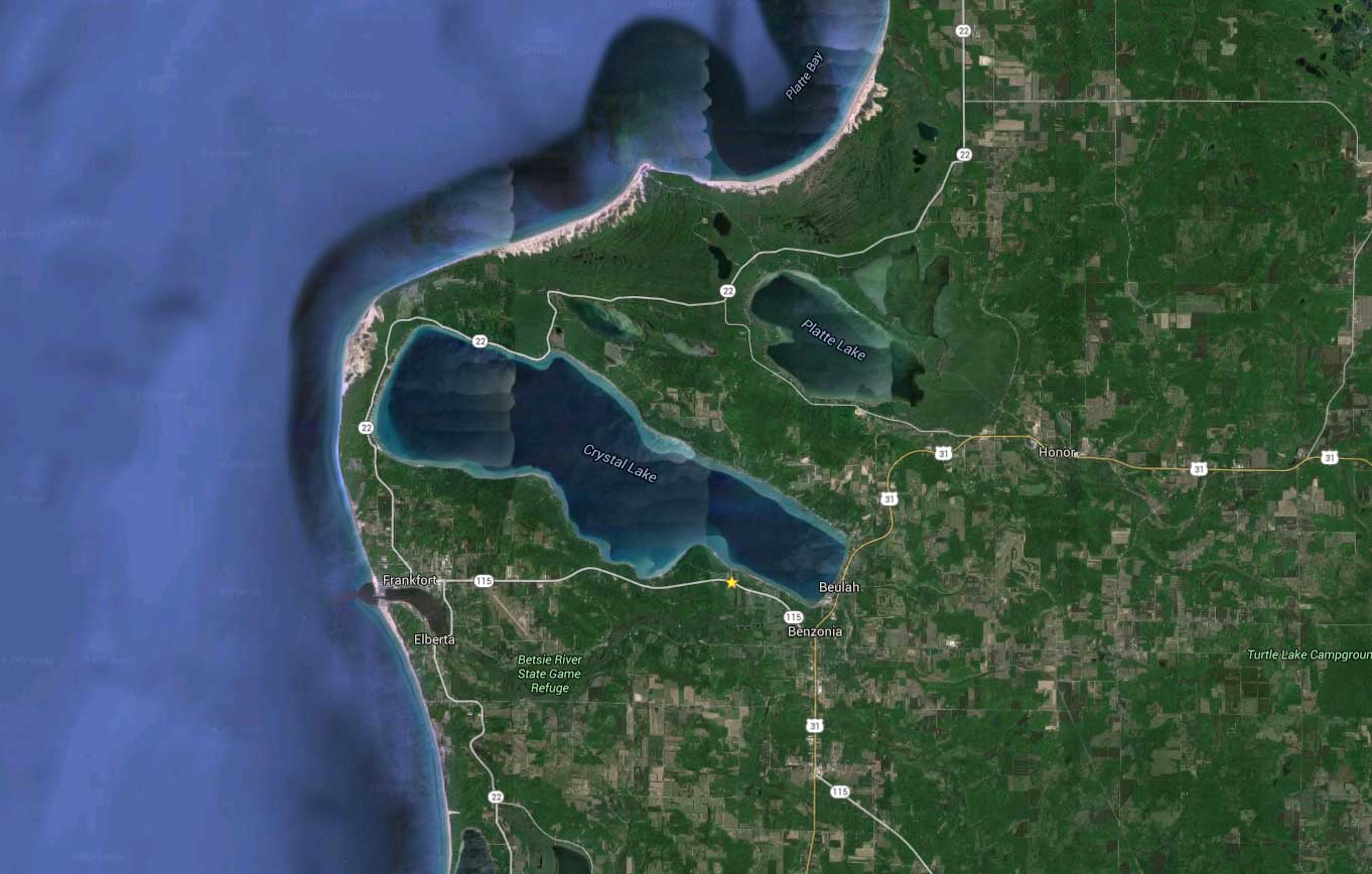 google maps shows why a waterway between lake michigan and crystal lake might have worked the path wasn t through the dunes at the end of crystal nearest google maps shows why a waterway between lake michigan and crystal lake might have worked the path wasn t through the dunes at the end of crystal nearest