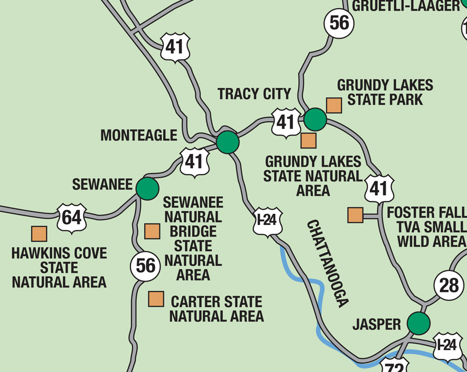 Southern Wanderings: Sewanee Natural Bridge and Grundy Lakes State Park