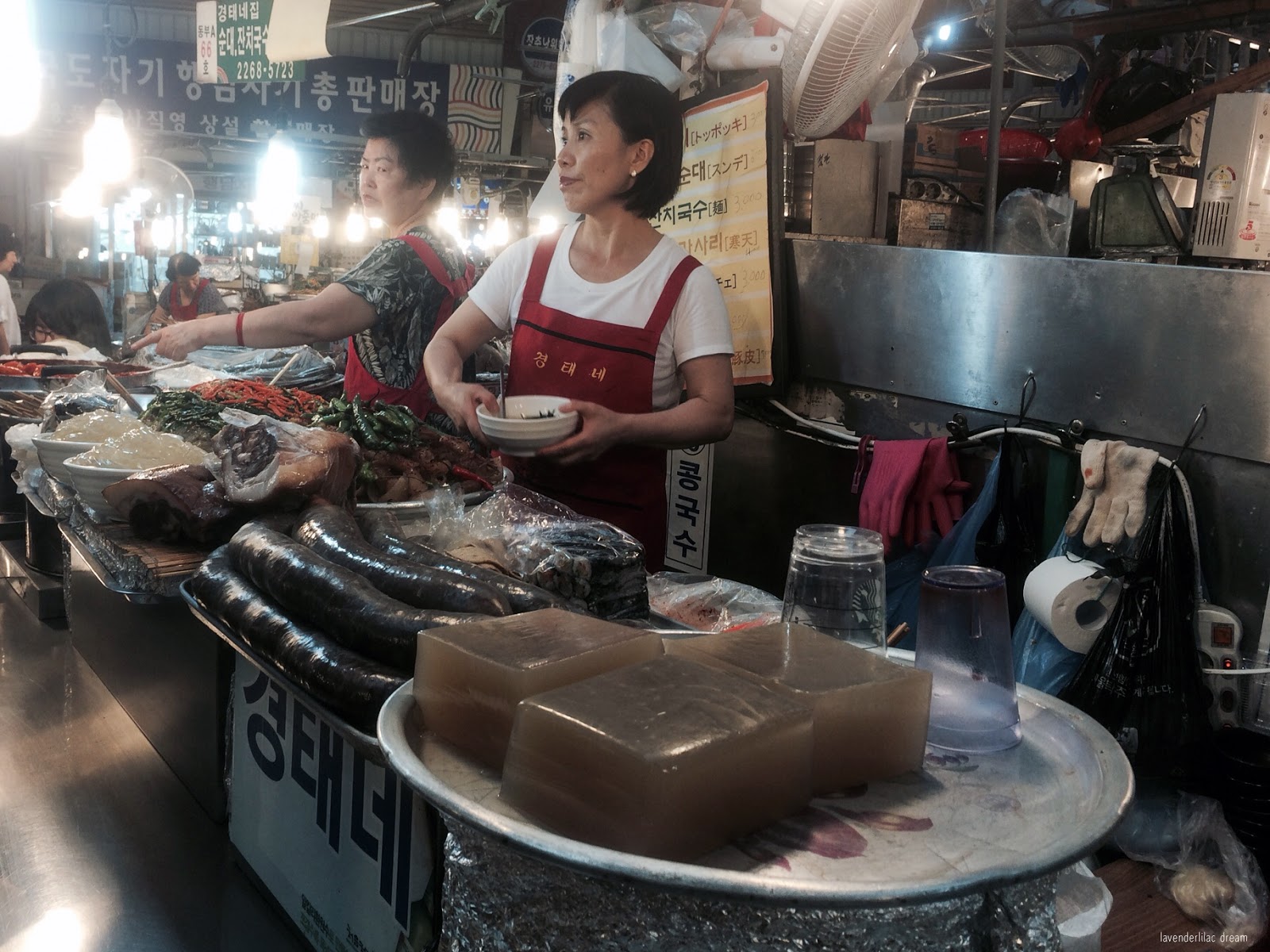 South Korea, Seoul, Yonsei University, YISS 2014, Gwangjangsijang food stand