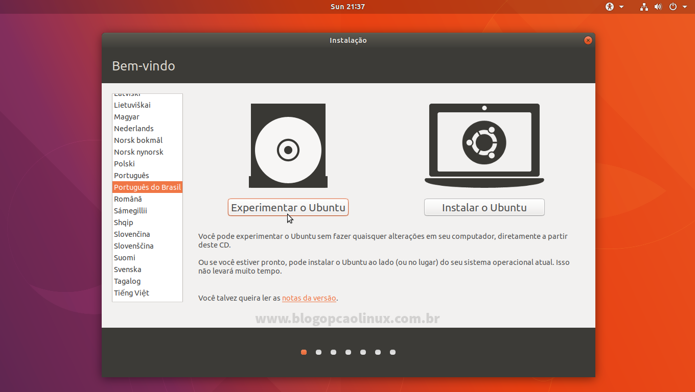 Guia de instalação do Ubuntu 17.10 "Artful Aardvark"