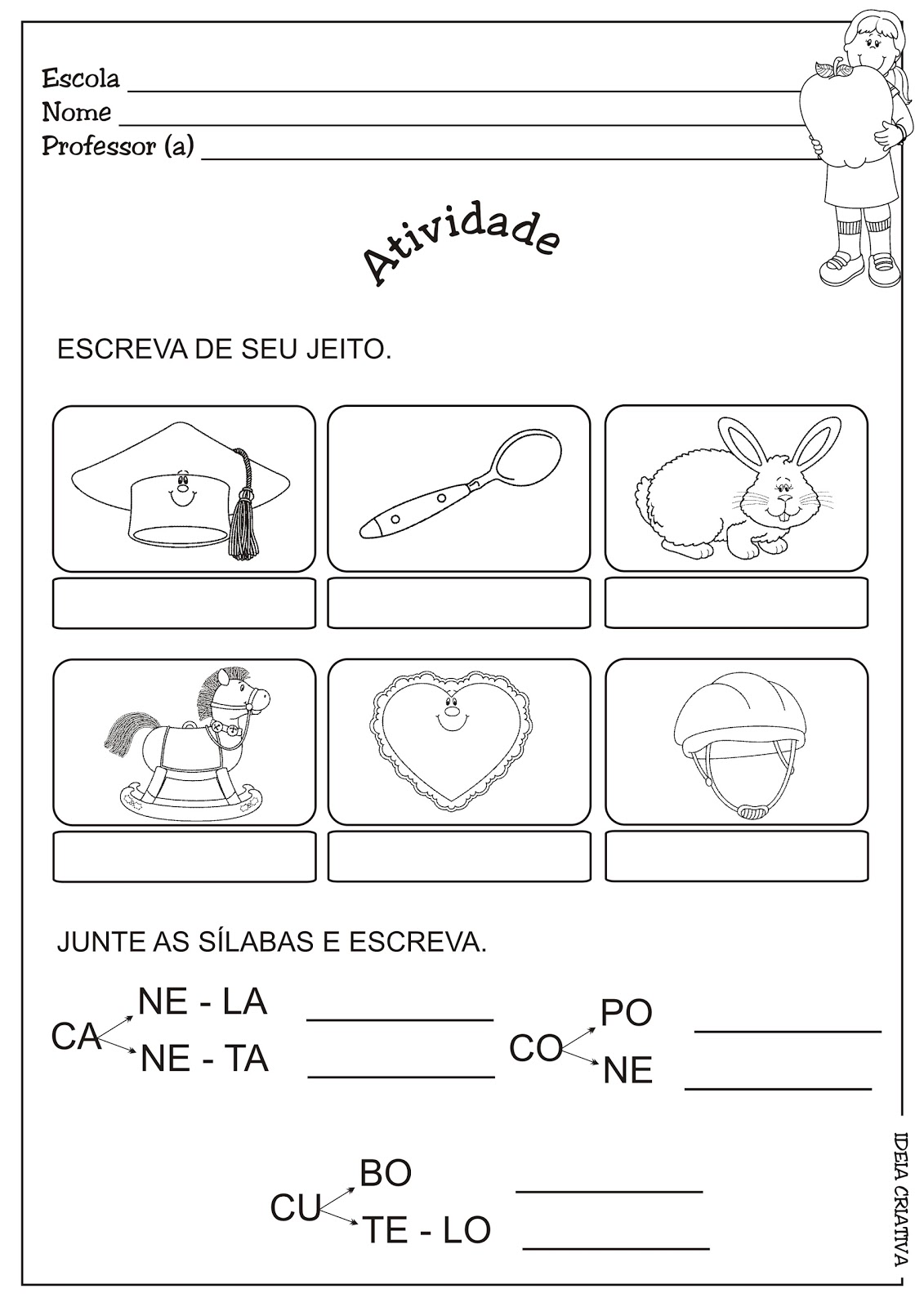 Atividade Letra C 1º Ano Ideia Criativa Gi Carvalho Educação Infantil