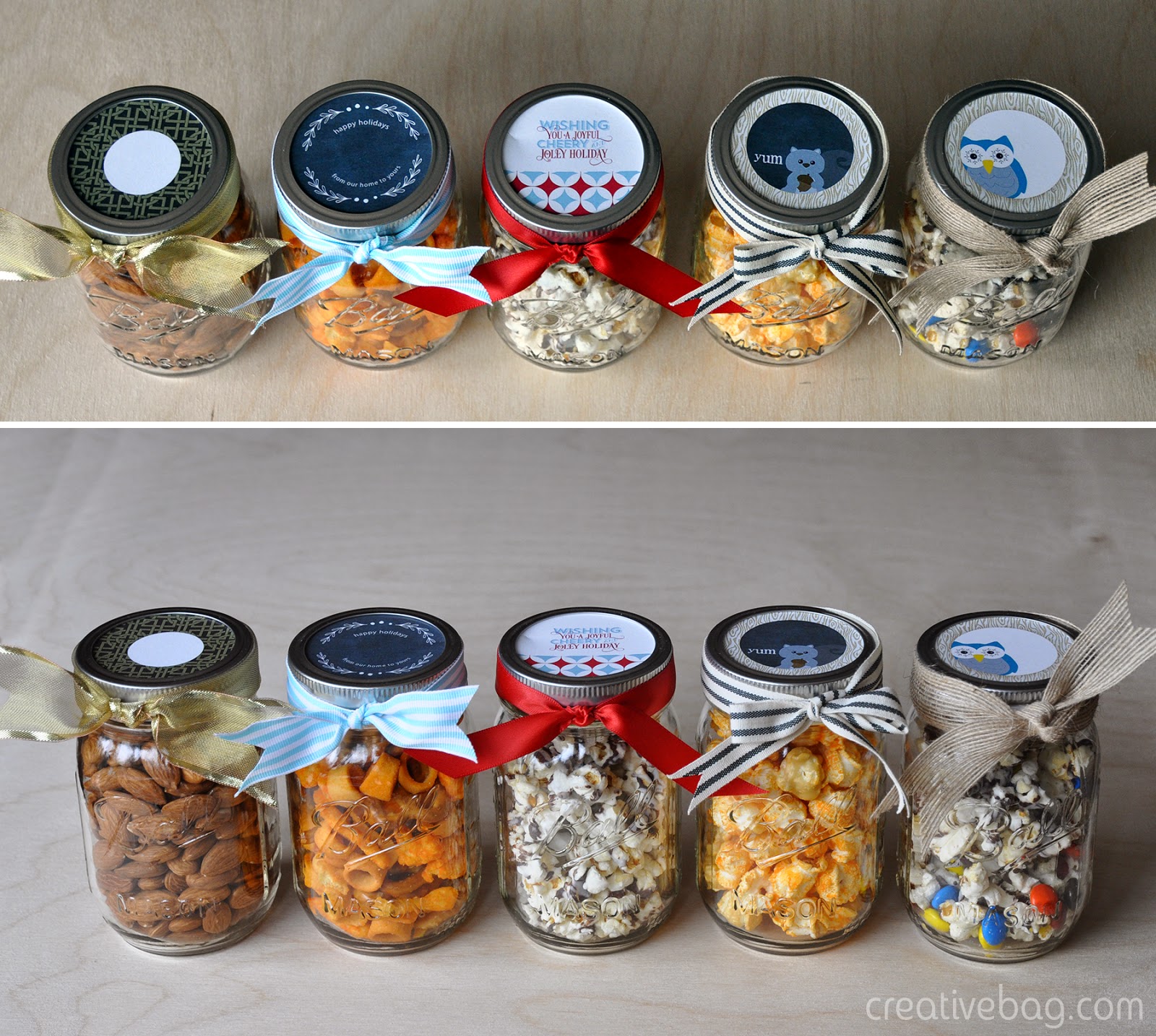 free printables and gift giving ideas using mason jars with Creative Bag