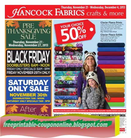 Hancock fabrics online coupons 2018