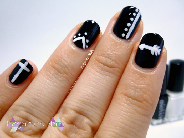 Nail art negro. #RetoColoresCosasde Chicas2. Hagamos Nails