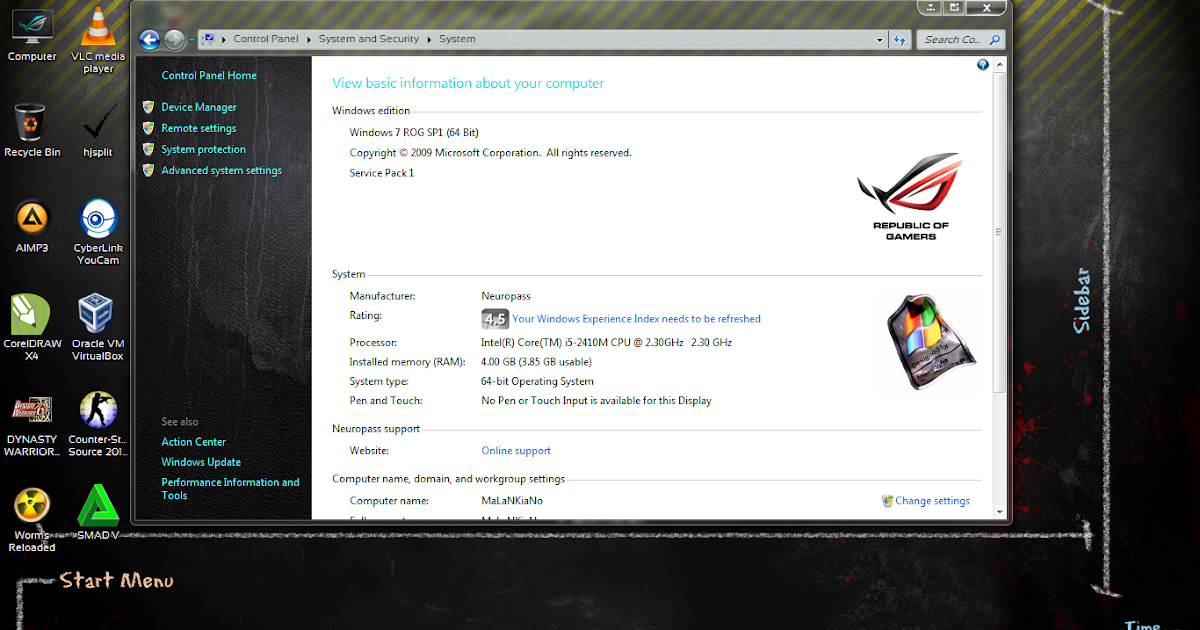 g53sx windows 7 professional 32bit? - ROG - Republic of Gamers