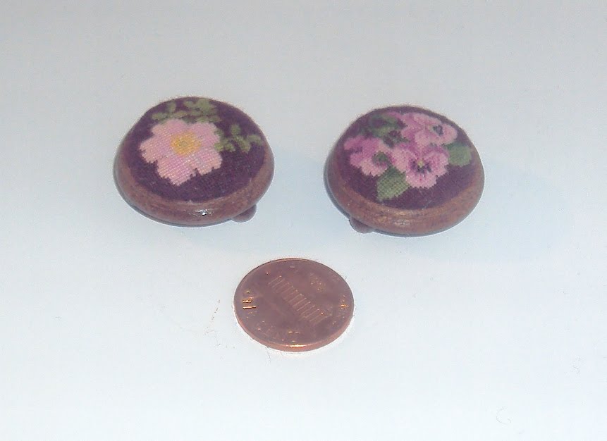 Natalia's Fine Needlework Round Footstools 112 scale