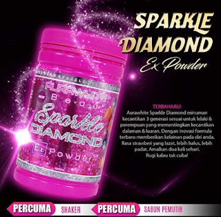 aurawhite sparkle diamond, free shaker dan sabun