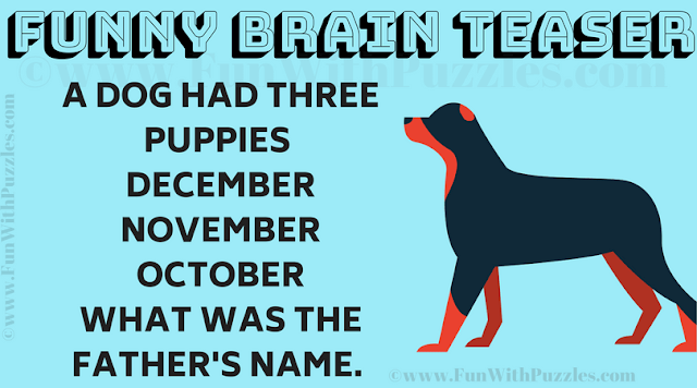 A dog had three puppies  December November October What was the father's name.