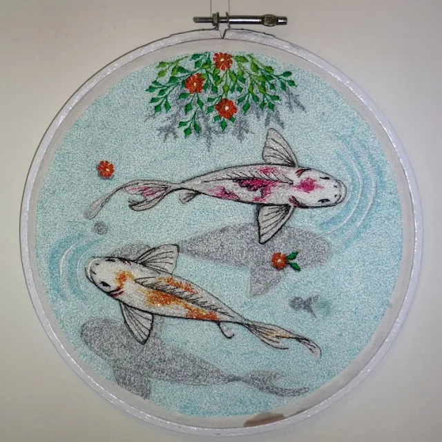 koi embroidery art