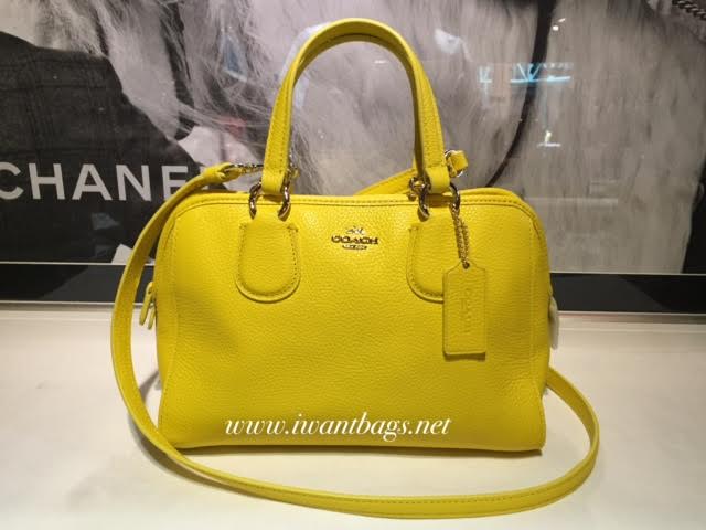 I Want Vintage Designer Handbags Coach 33735 Mini Nolita Coach 33735 Mini Nolita Satchel Bag Yellow