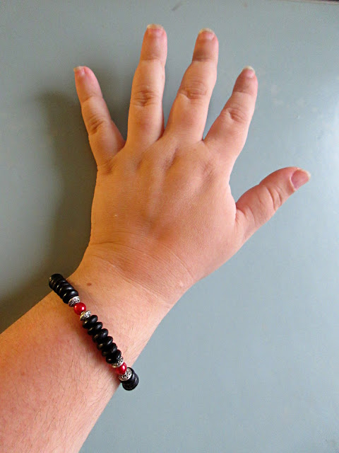 Physics science jewelry sciart black red bracelet