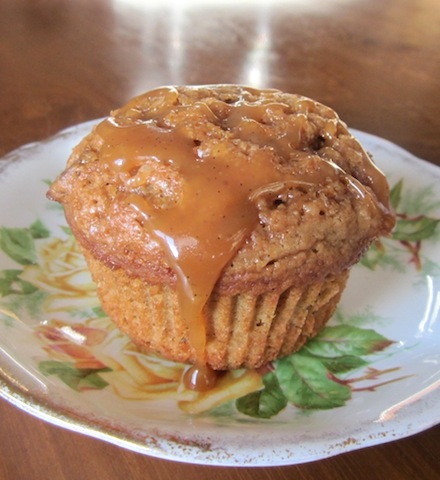 Food Lust People Love: These Salted Caramel Macchiato Muffins are your favorite Starbucks caramel macchiato in muffin form, dripping with salted caramel. Perfect for that on-the-go breakfast or mid-morning snack.