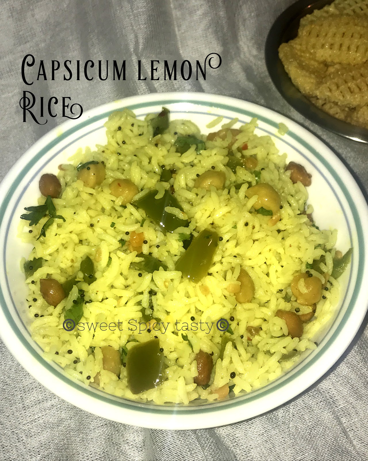 Sweet Spicy Tasty Lemon Capsicum Rice Chithranna