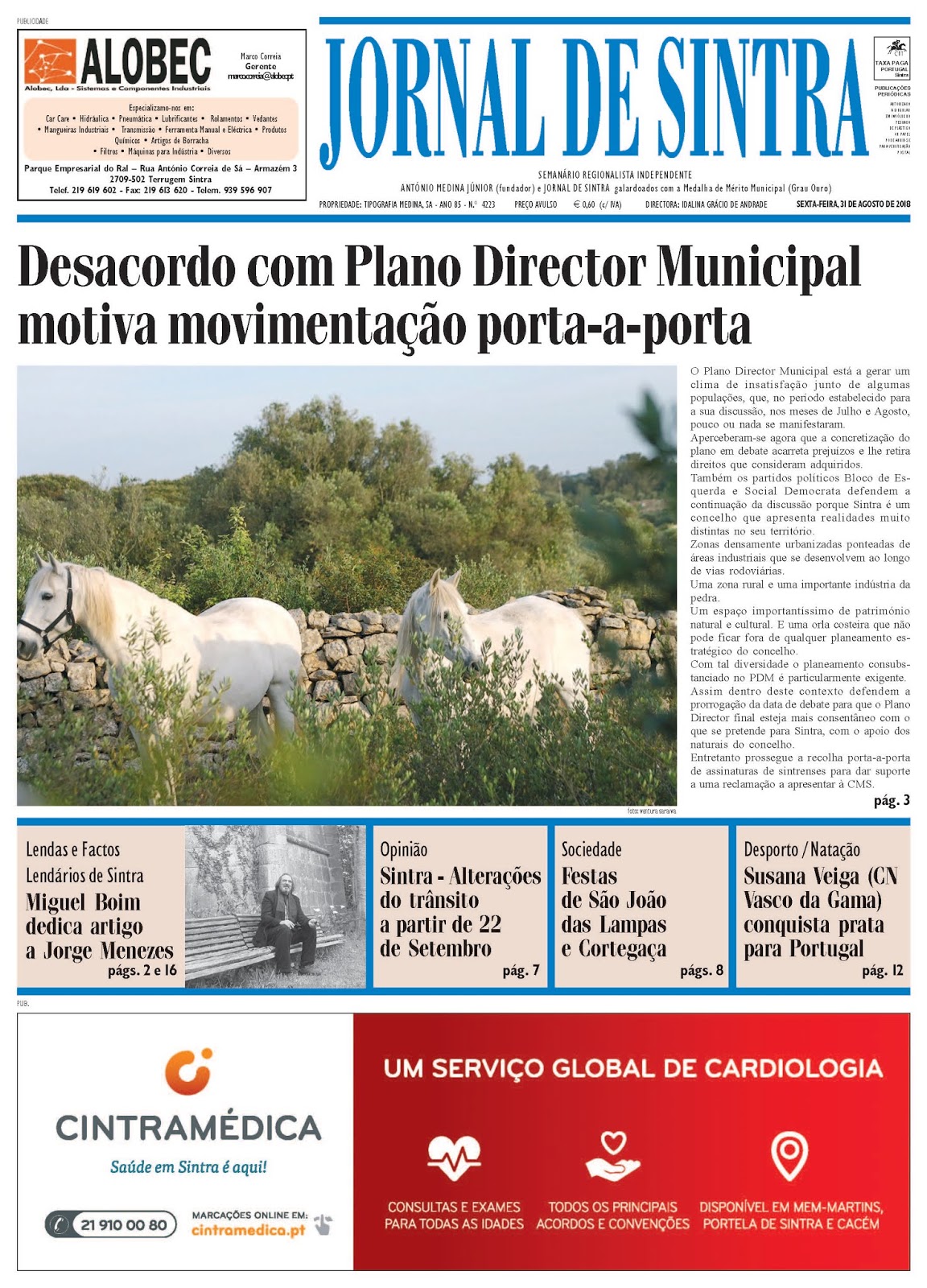 Capa da edição de 31-08-2018 Capa da edição de 31-08-2018