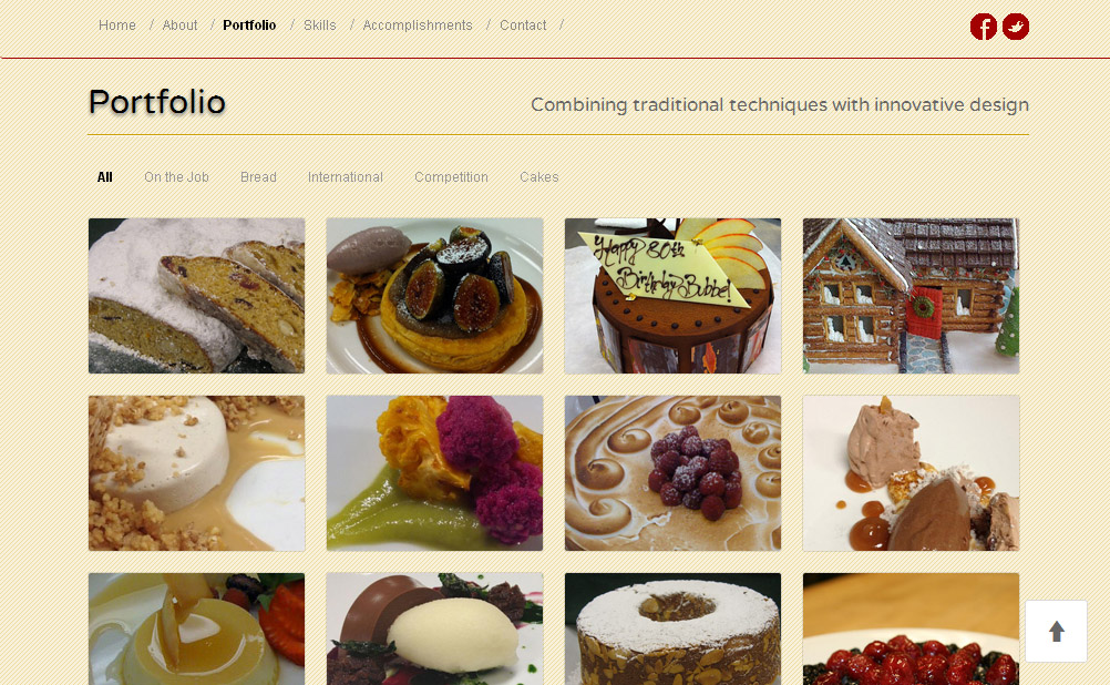 Web Design Student Pastry Chef Portfolio