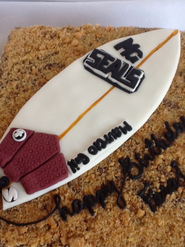 A Little Something Sweet Surfboard Cake