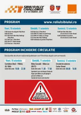 Program si restrictii de trafic la Sibiu Rally Challenge