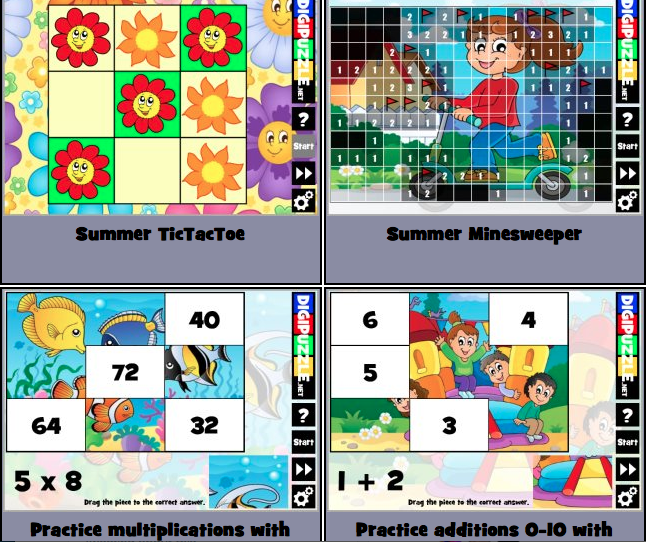 DigiPuzzle - Fun Math, Spelling, and Typing Games for Kids - Free  Technology For Teachers