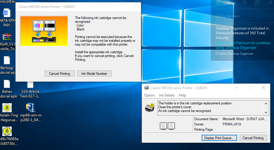 Cara Mengatasi Error E05 Printer Canon MP 287 Yang Bandel Blogger