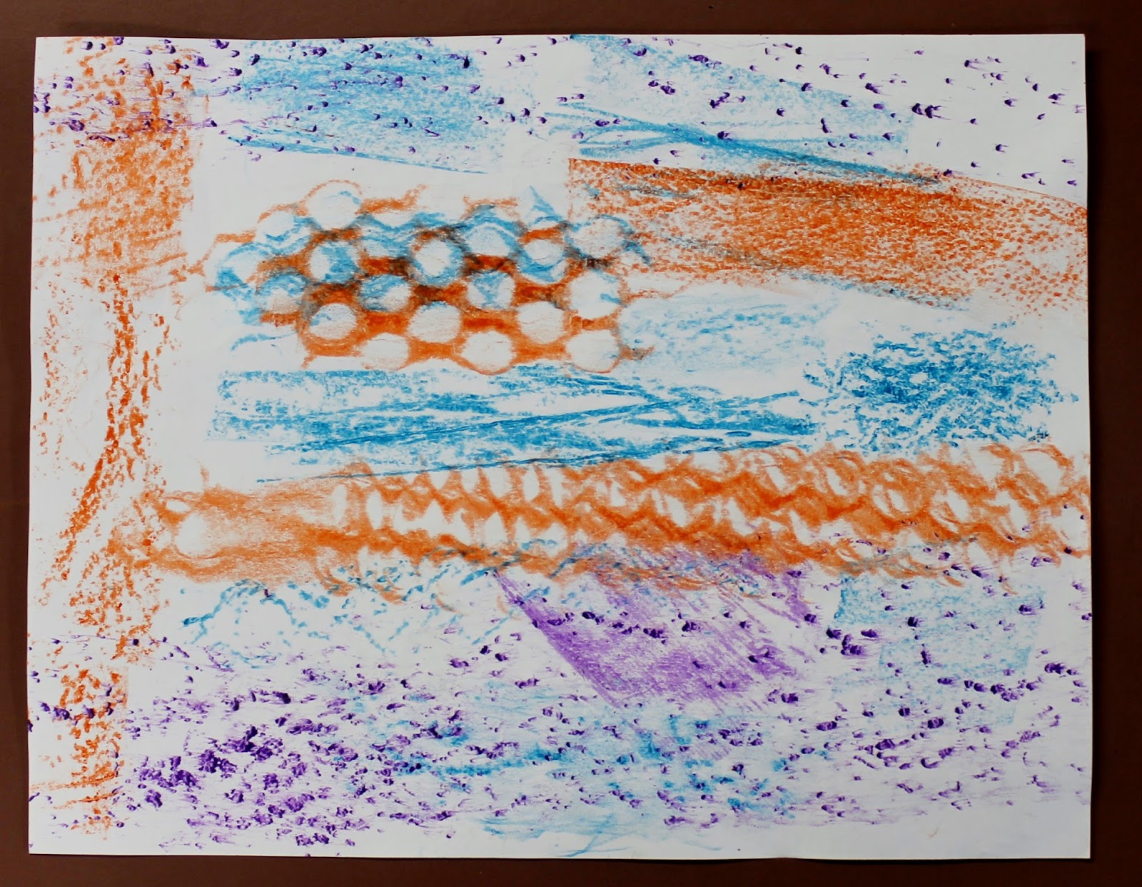 Cartwill Art 2nd Grade Crayon Rubbing Texture Paintings