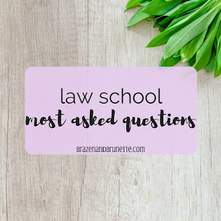 Law school questions. How boring is law school? How hard are law school tests? Feeling overwhelmed in law school? When to study for the LSAT? How to study for the LSAT? What GPA do you need for law school? What are my chances of getting into law school? Is where you go to law school important? Does study abroad help you get into law school? Can you go to law school if you went to a junior college? How much do law school books cost? What classes should I take in law school? What school supplies do I need in law school? How much is law school? | brazenandbrunette.com