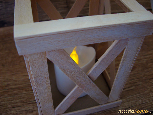 Skandynawska latarenka z drewna zrób to sama DIY