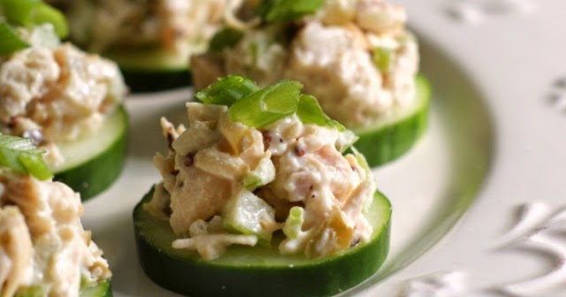 Chicken Salad Cucumber Rounds | The Two Bite Club