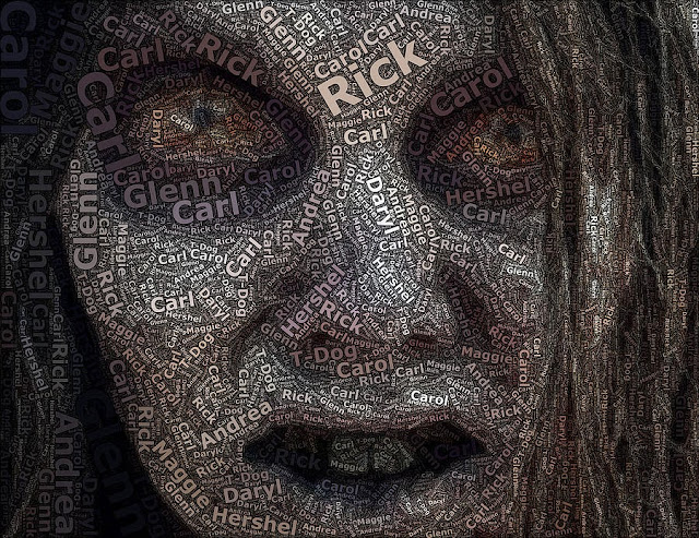 "The Walking Dead" Names mosaic by Paul Van Scott