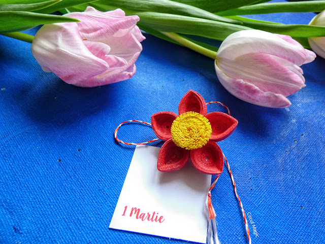 Martisoare Handmade Brosa Floare Iasomie Circul Magic Quilling