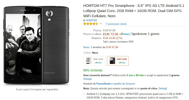 Offerta lampo Amazon: HOMTOM HT7 Pro scontato a 73 euro