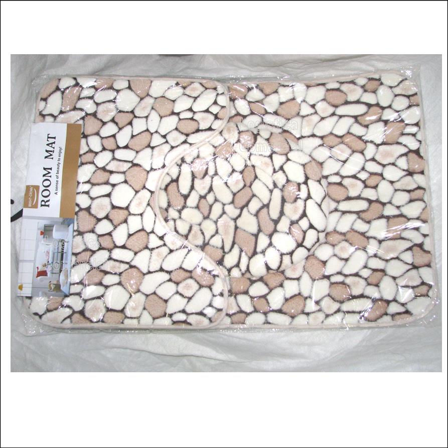 Alfombras: Set de Baño 3 Piezas (alfombra + tapa poceta y otro)