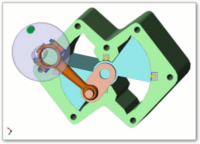 Mechanical Engineering: Half Rotate Engine Animation