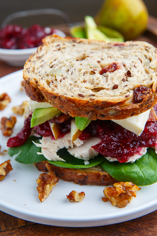 Turkey, Cranberry, Brie and Pear Sandwiches with Avocado and Bacon Turkey, Cranberry, Brie and Pear Sandwiches with Avocado and Bacon