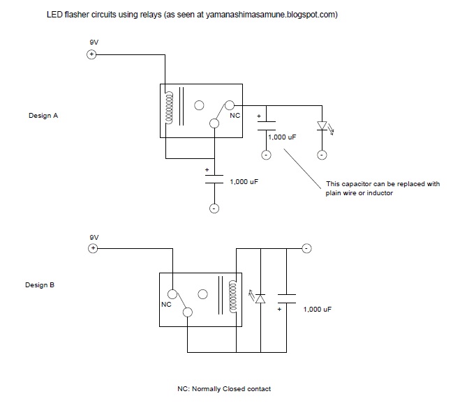 THORPNICS LED flasher using relays.